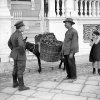 E-0040 1919 A British soldier with a greengrocer of Smyrna and his donkey (E3)